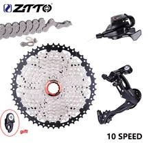 Ztto mtb 1*10 velocidade groupset shifter desviador traseiro 10 s 40t 42t 46t 50t cassete k7 roda dentada 10 s 10v corrente para m610 m670 x5 x7