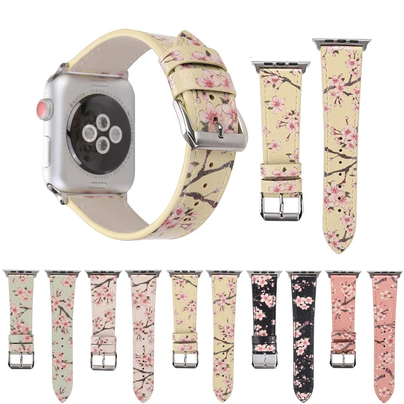 Кожаный спортивный ремешок для apple watch 3 2 1 42 мм 38 дышащий браслет iwatch correas 5 4 40 44 |