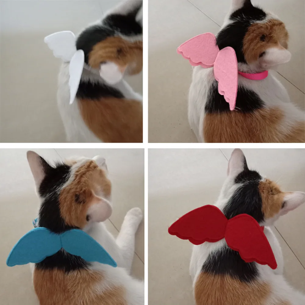 Adjustable Pet Dog Collar Cat Angel Wings Collar Decor Pet Supplies  Cat Supplies Pet Collar Accessorie