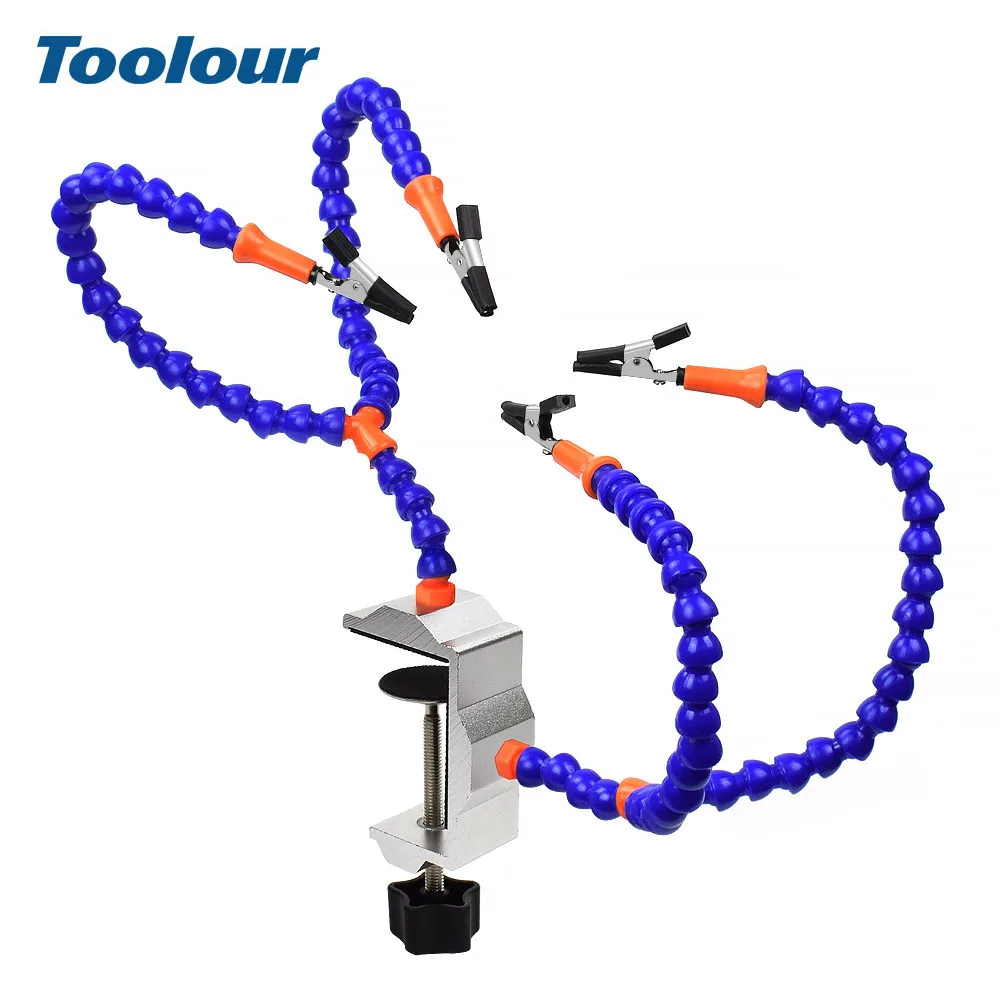 Toolour Multi Soldering Helping Hand Third Hand Tool with 4PCS Flexible Arms Soldeirng Station Holder For PCB Welding Repair