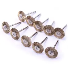 30 шт. мини латунная проволока колесо щетка ржавчина Сварка роторный инструмент щетка из медной проволоки для дерева, камня, металла алюминия
