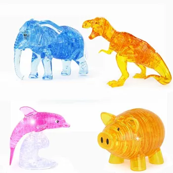 

DIY Crystal Olifant Dolfijn Schat Borst Pig Dinosaurus 3D Puzzel Voor Kid Intellectuele Gemonteerd Puzzels Speelgoed Gift
