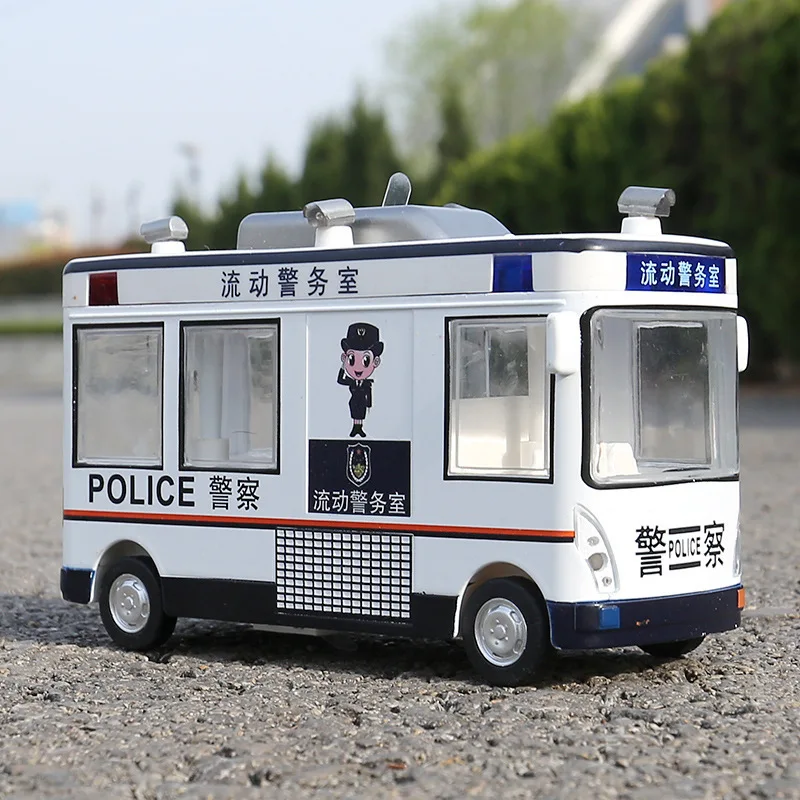 

Hot Sales Beneficial Friend Mobile Police Car Sound And Light Warrior Alloy Car Model Boy Toy Car Door Opening G9 Non-Bag