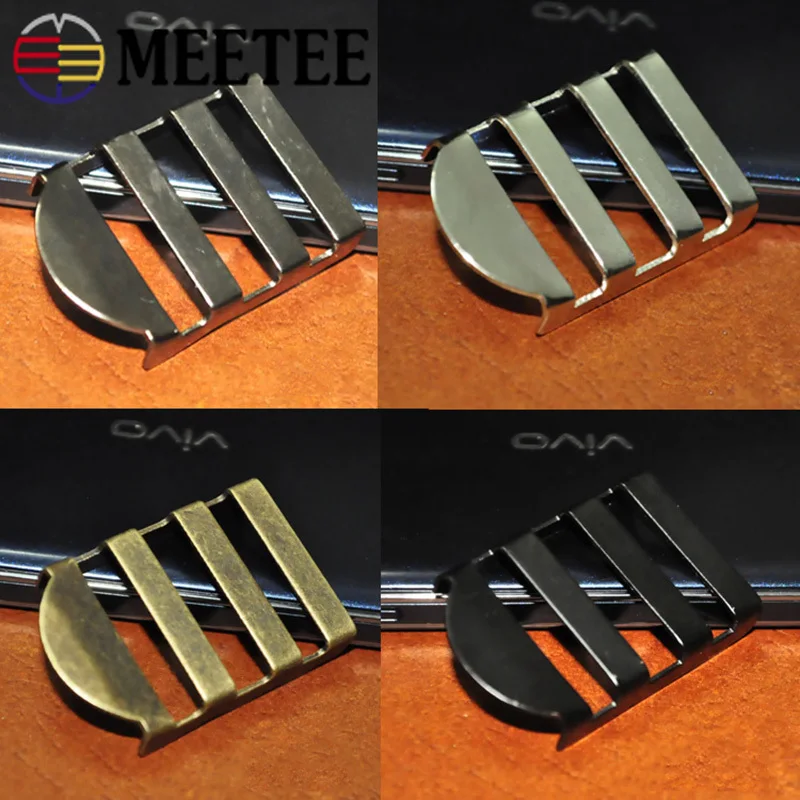 Meetee 4/10pcs 25mm Metal Ladder Buckles Bags Strap Adjustment Tri-Glide Buckle DIY Webbing Belt Clasp Hook Hardware Accessories