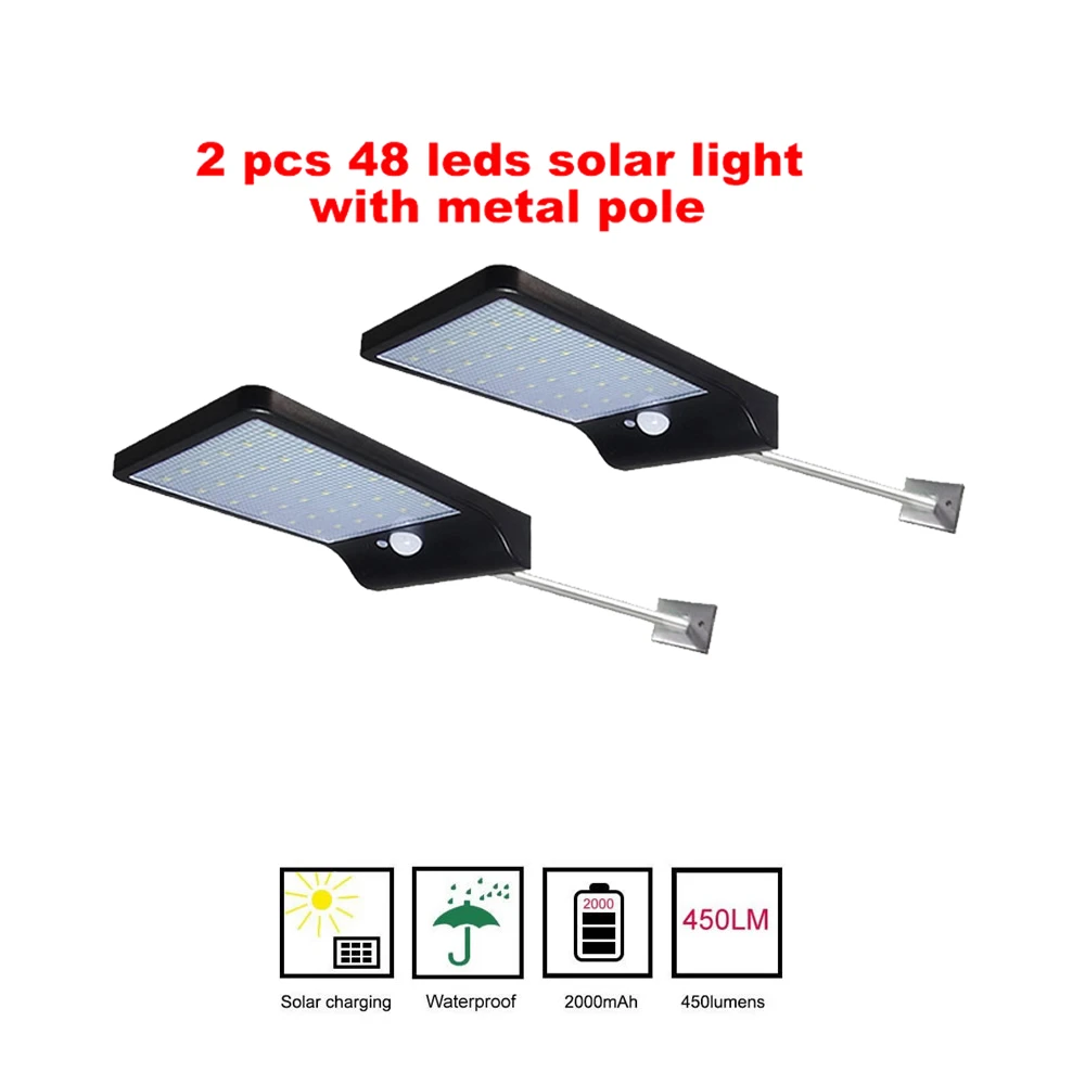 

2/4pcs 48 LED Solar Lamp Charged Solar Energy Light Powered Emergency Bulb For Outdoor Garden Camping Tent Fishing security gard