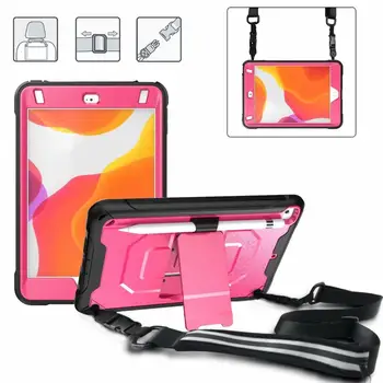 

Kids Safe Shockproof PC+TPU Fall prevention Shoulder Strap Tablet Case for IPad Mini 4 5 7.9" 2019 Shell Stand Cover Coque+pen