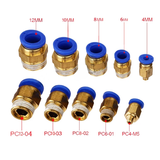 SPC series pneumatic air joint 4 6 8 10 12 16 mm gas pipe tube connector brass thread BSPT 1/8 1/4 3/8 1/2 3/4 inch nozzle | Обустройство