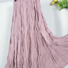 Модные эластичные с высокой талией складные дизайнерские женские длинные белые юбки Boho женские весенние юбки Faldas Jupe Femme Saia