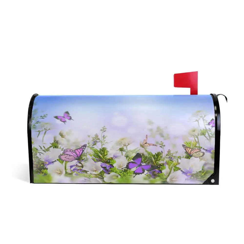 Магнитный чехол для почтового ящика водонепроницаемый с бабочками летающими