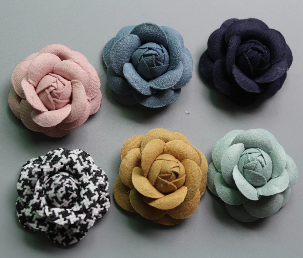 

2017 latest cute camellia flowers for hair accessories Artificial flower for women Apparel garment accessories 30pcs