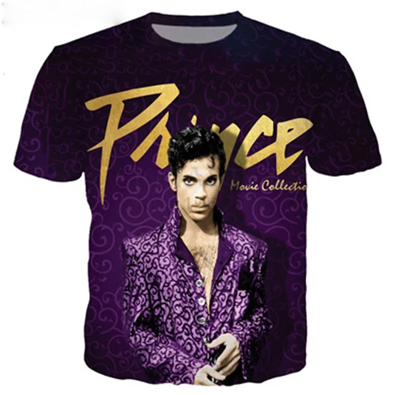 2021 Fashion Design T Shirt Men/women Hip Hop Singer Prince Rogers Nelson 3D Printed T-shirts Harajuku Style Tshirt Streetwear | Мужская