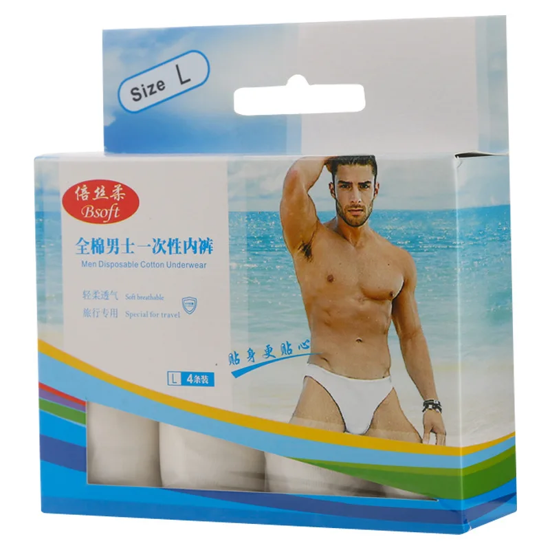 12 Pieces Disposable Underwear For Men Business Trip Pure Cotton