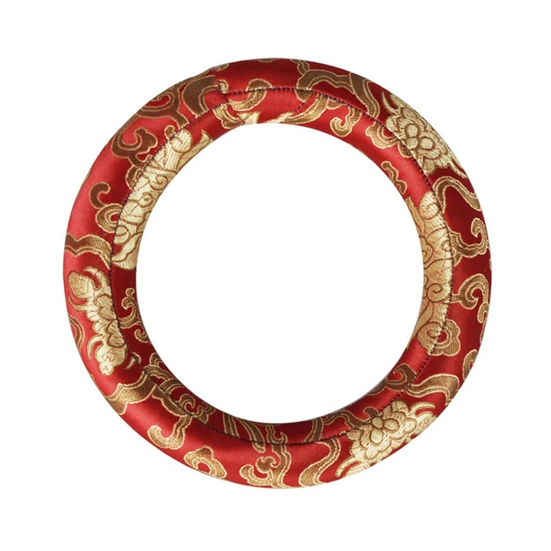 

Himalayan Singing Bowl Cushion Ring Shape Silk Cushion Antique Sound Bowls Accessory Red