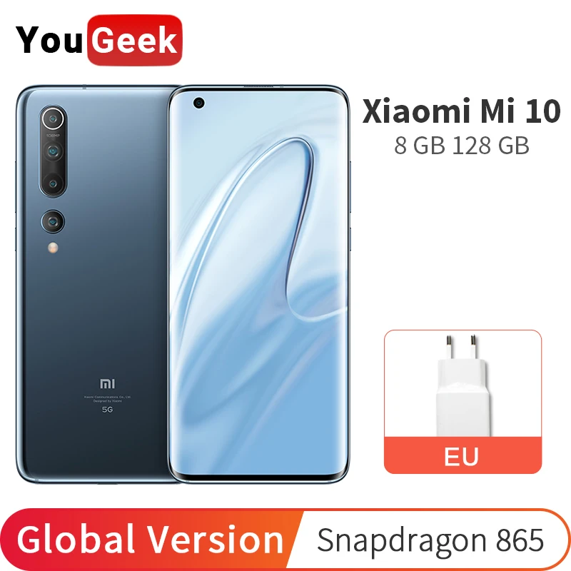 Xiaomi Mi 10 смартфон с восьмиядерным процессором Snapdragon 865 ОЗУ 8 ГБ ПЗУ 128 6 67 дюйма |
