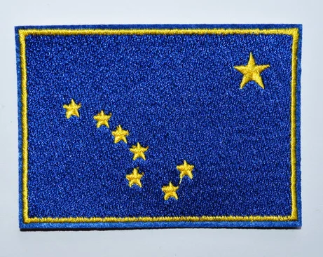 

100x ALASKA STATE FLAG USA US Travel Flag Nation Country Applique Iron on Patch (≈ 9 * 6.5 cm)