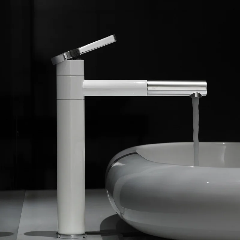 Смеситель для раковины для лица белый кран для ванной комнаты кран для холодной и горячей воды смешанный кран 360 градусов вращающийся латунный отличный смеситель для ванной 05 - Цвет: b