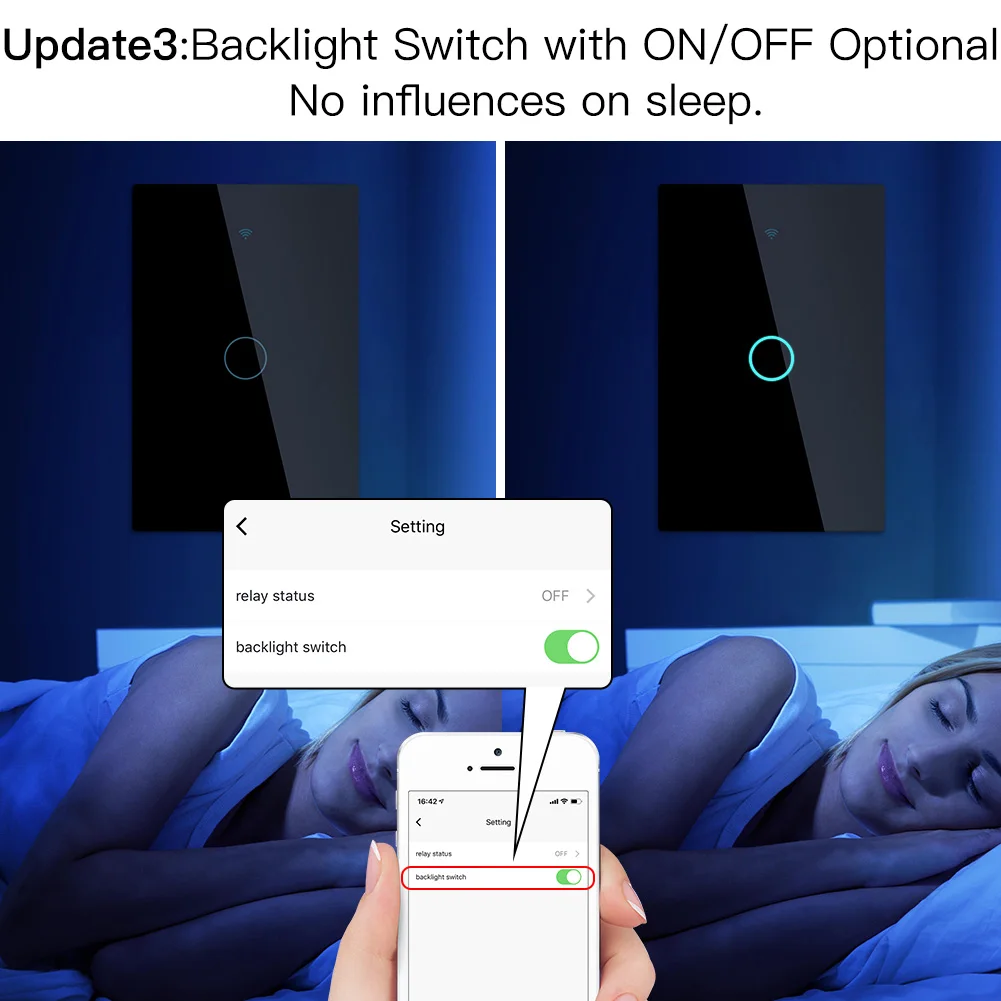 Smart Glass Panel Switch Smart Life/Tuya App Multi-Control Association, Voice Control with Alexa,Google Home,1/2/3/4 Gang