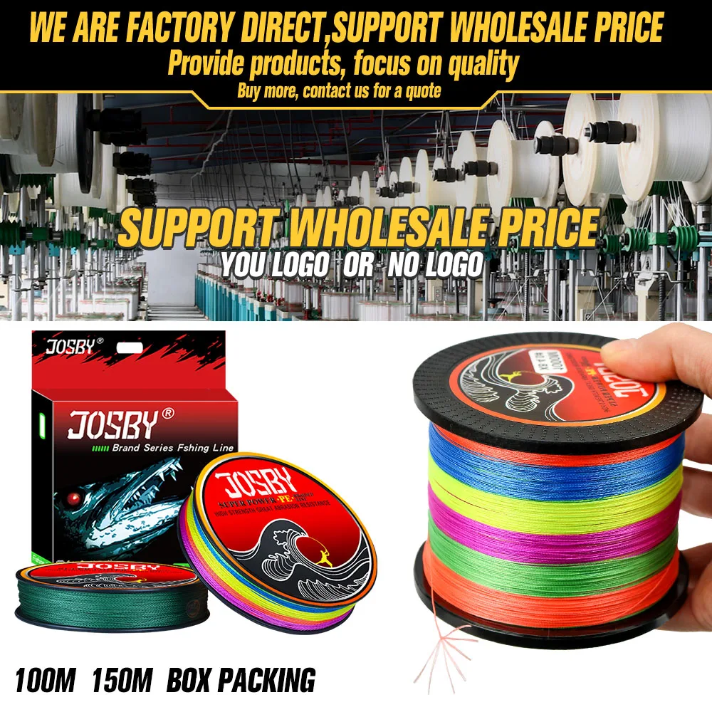 JOSBY плетеная рыболовная леска 4 нити 150 м 300 100% PE мультифиламентная для ловли