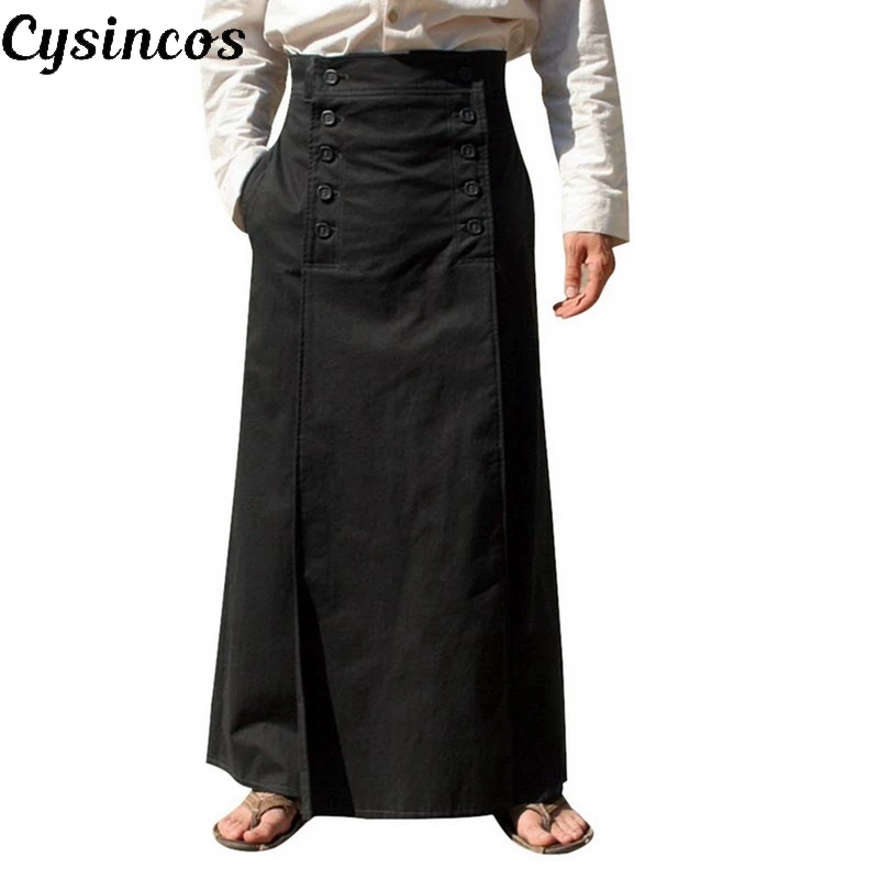 

CYSINCOS New Men Vintage Causal Wide Leg Pants Male Streetwear Punk Gothic Hip Hop Harem Trousers Black Japan Style Kimono Pant