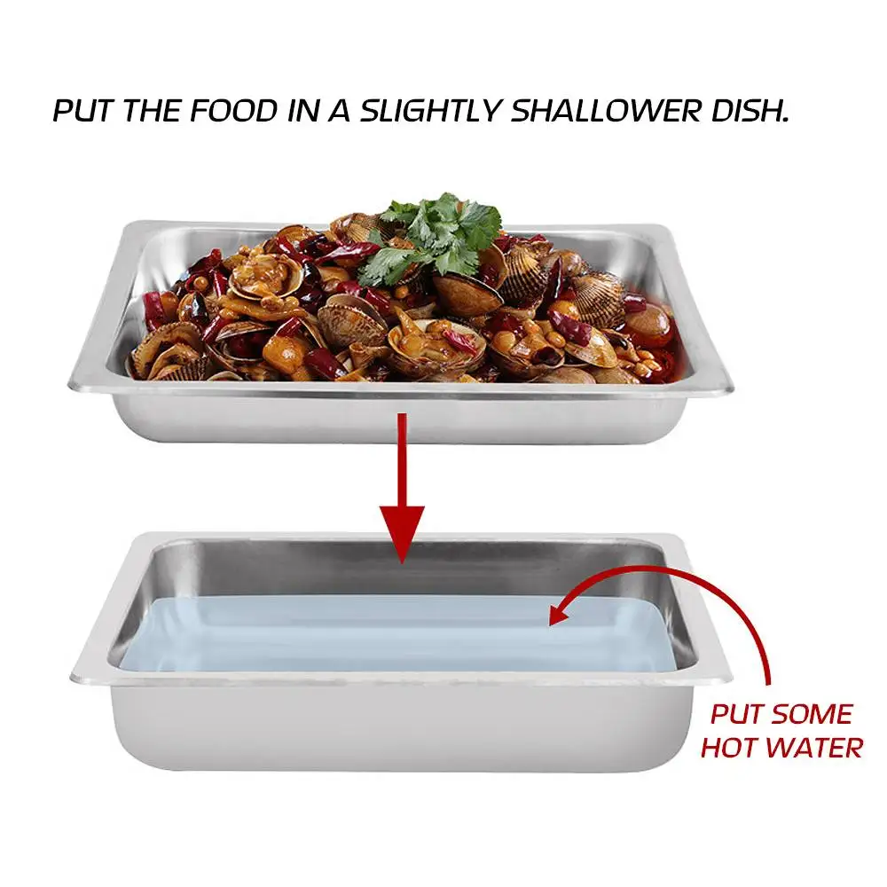 US $25.42 Catering Buffet Set Food Chafing Dishes 5l Stainless Steel Chafer Buffet Water Pan Fuel Holder And Lid For Catering Warmer