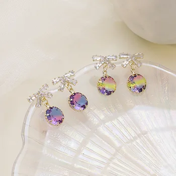 

Korean-style Fairy Crystal Bow Ear Stud Fashion Earrings