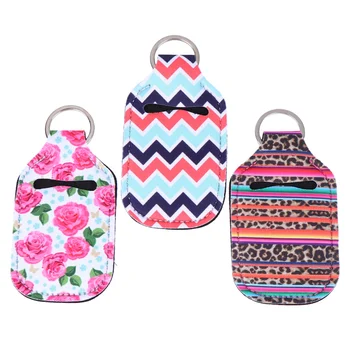 

3pcs 30ml Neoprene Storage Case Portable Keychain Carriers with Key Ring
