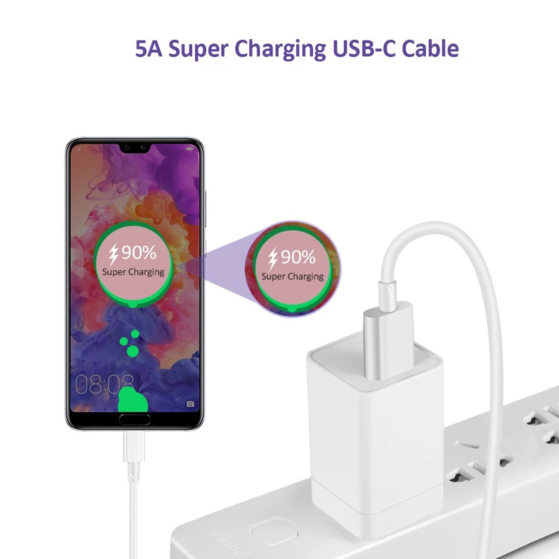 5A супер зарядка usb type C кабель супер зарядный шнур для huawei P20 P30 Pro mate 20 Pro, mate 9,10 Pro, P10 Plus