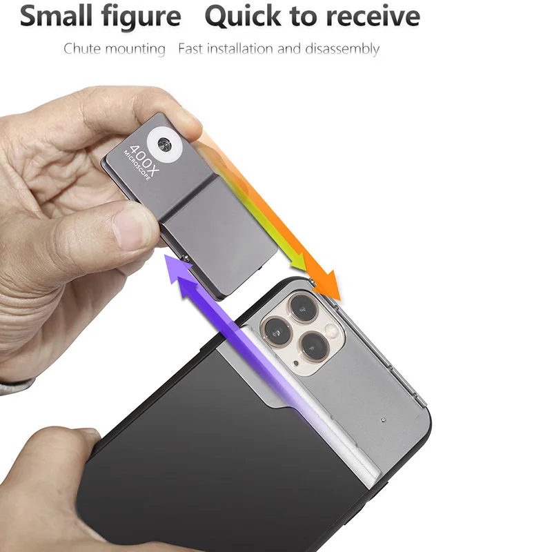 Mobile Phone Microscope HD Camera Fill Light Small Mini Miniature 400X Times Lens for Iphone 11 Pro Max Etc. best smartphone lens kit