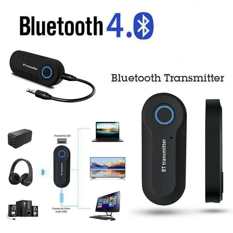 3.5mm AUX Hifi Music Audio Adapter 2 in 1 Bluetooth 5.0 Transmitter Receiver TV PC Car Speaker Headphones Car Stereo Device