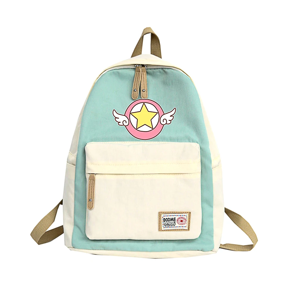 

Card Captor Sakura Cute Girl Nylon Backpack Wing Schoolbag Anime Shoulder Bag Teenager Travel Printing Lolita Gift for Women