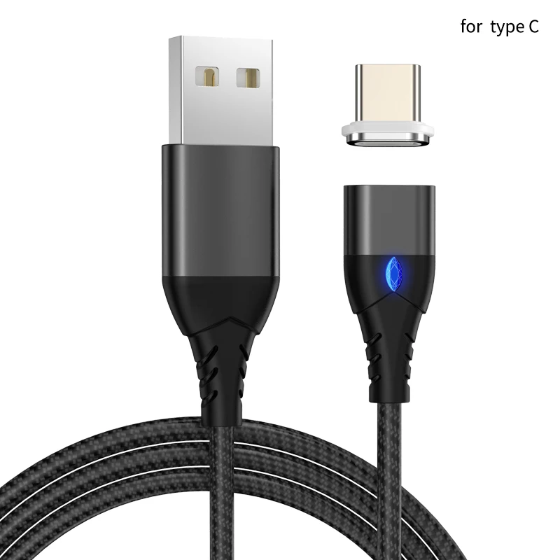 1.5m black type c Tongyinhai Micro USB кабель Магнитный USB C Тип быстрой зарядки шнур для передачи данных для huawei 3A быстрое зарядное устройство магнитный разъем - Цвет: 1.5m black type c