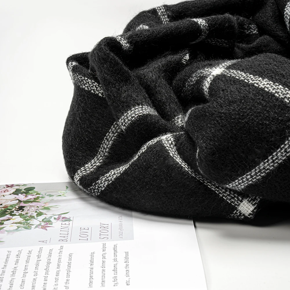 Tanie Szalik dla kobiet Plaid Bufandas Mujer czarny ciepły szalik damskie szaliki zimowe szale etole koc szalik luksusowej marki