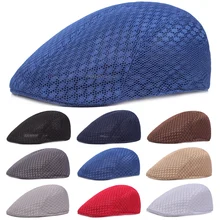 Мужская кепка-берет, сетчатая Кепка водителя для гольфа, плоская дышащая Кепка-газетчик