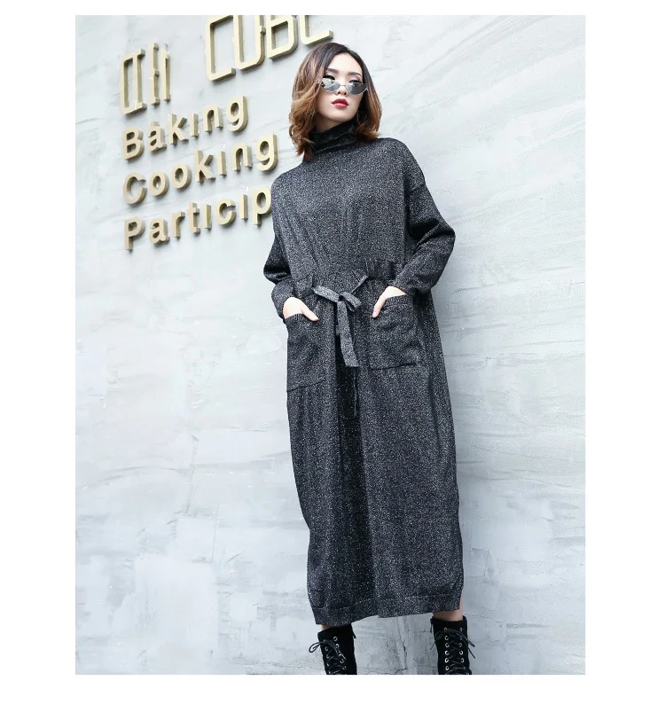 Max LuLu/ Осенняя уличная одежда в Корейском стиле, женские винтажные длинные платья с высоким воротником, женские вечерние платья, свободная одежда больших размеров