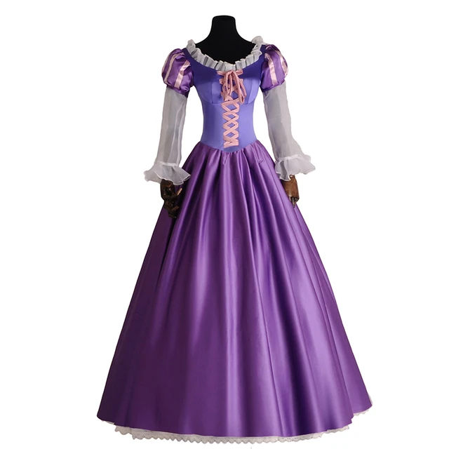 Donne adulte principessa Rapunzel Halloween natale Cosplay Costume ragazze  donne Fancy Dress viola Lace Up Ball Gown abiti da festa - AliExpress