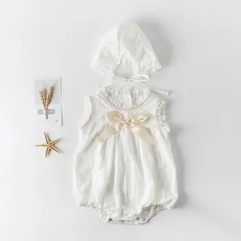 

Newborn Baby Kids Girl Lace Romper Bodysuit Jumpsuit +Hat 2pcs Outfits Sets