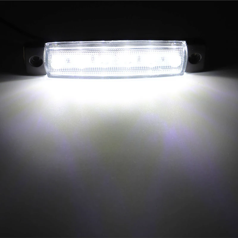 Габаритные фонари для автомобиля светодиодный 12/24V 6 SMD СВЕТОДИОДНЫЙ легковой автомобиль автобус грузовик боковой сигнал поворота Индикатор отметки светодиодный трейлерный светильник задняя сторона лампы - Цвет: White