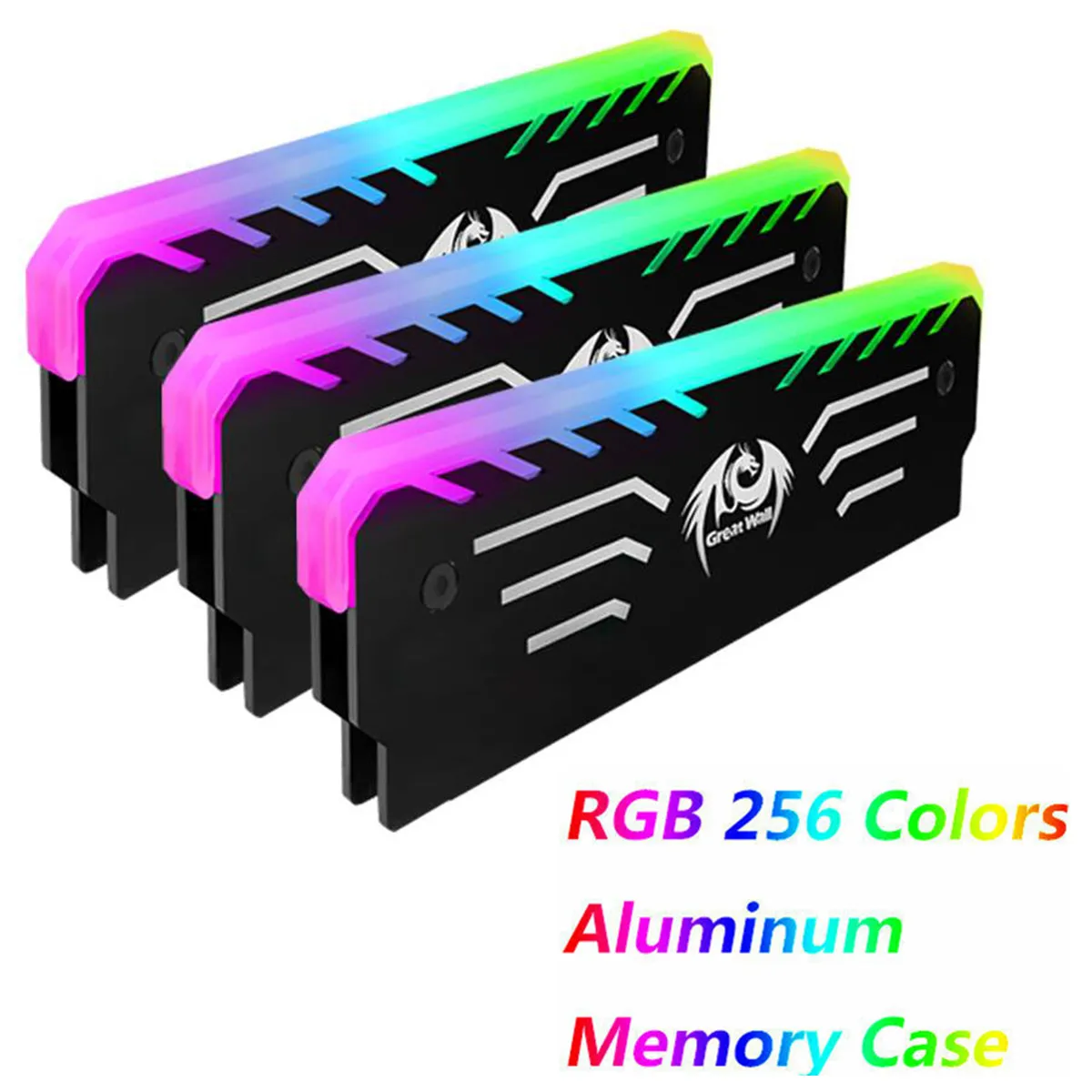 Memory Cooling Heatsink 4pcs ARGB LED RAM Heat Sink RGB Addressable 5V 3Pin Cooler for DIY PC Game MOD DDR DDR3 DDR4 Cover Kit with Controller