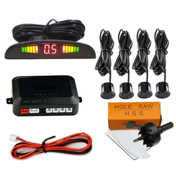

LED display Car Parking Sensor with 4 Sensors Reverse Backup Auto LED sensor Car Parking Radar Monitor Detector System