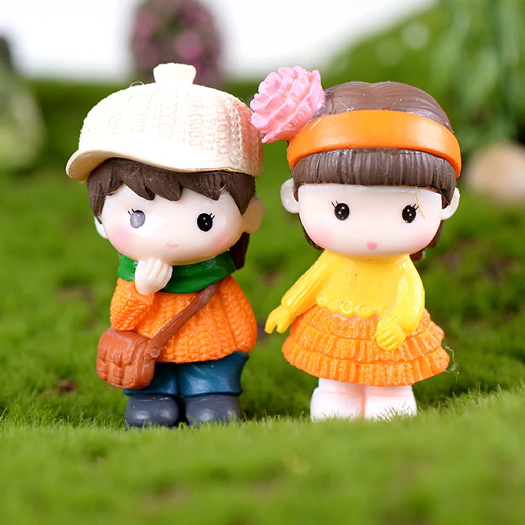 5 Kinds Miniature Cute Couple Terrariums Fairies Moss Garden Ornament Figurine Plant Wedding Cake Topper