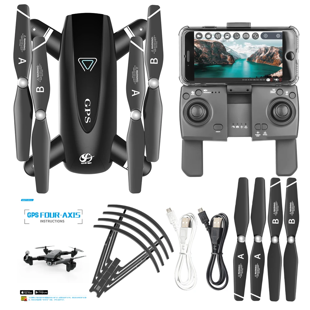 Kaufen Beste Kamera Drone 4K 1080P HD Dual Kamera Folgen Mir Quadrocopter FPV Professionelle GPS Lange Batterie Lebensdauer Spielzeug für Kid