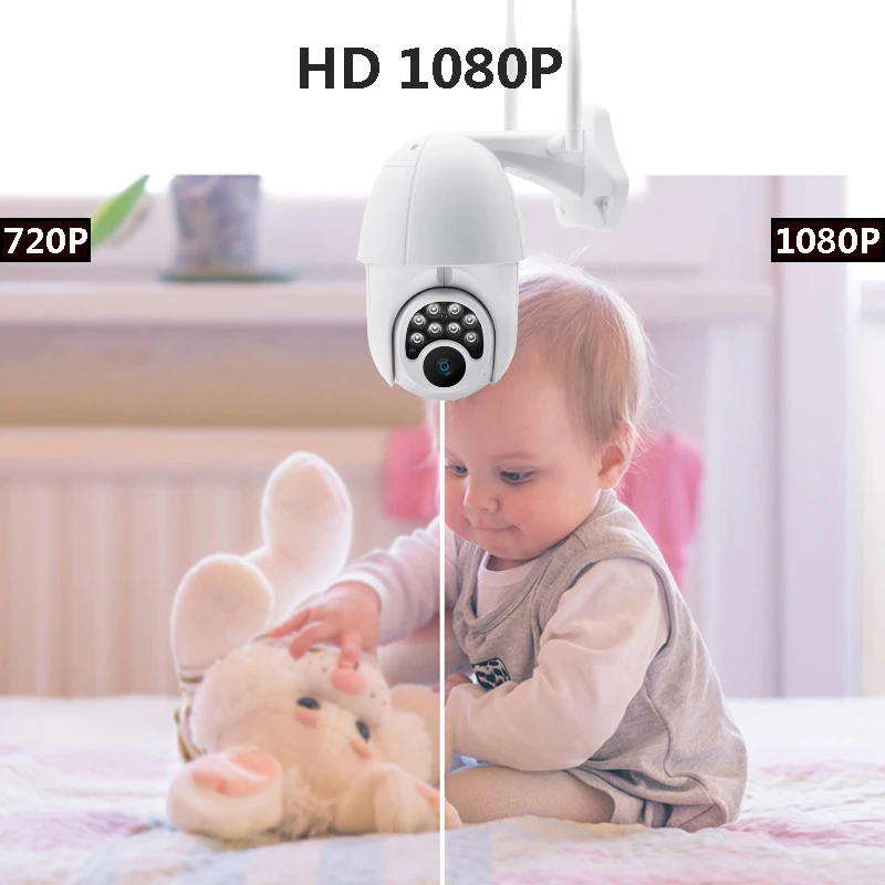 6x Zooom HD 1080P WI-FI IP Камера 8 светодиодный открытый безопасности Камеры Скрытого видеонаблюдения/Ночное видение/IP66 Водонепроницаемый/PTZ/2-полосная аудио