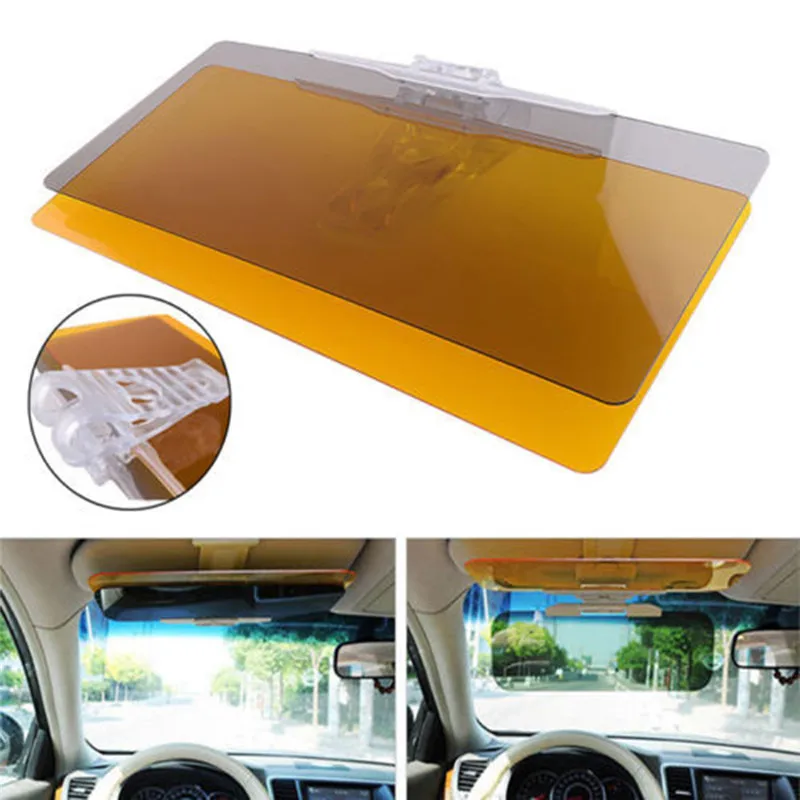 Car-Styling Car Sun Visor Hd Anti-Dazzling Block The Visor UV Fold Flip Down Goggle Day Night Vision Driving Mirror