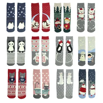 

Christmas Sock for Woman Short Cartoon AB Socks Women Adult Kawaii Ladies Warm Sox Cotton Autumn Winter Female Trendy Calcetines