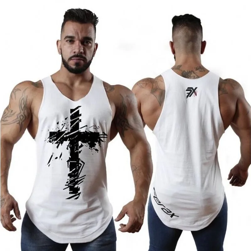Бренд мужской s жилет Летний Хлопок Slim Fit Мужская майка, одежда Бодибилдинг майка Мужская s фитнес топы тройники