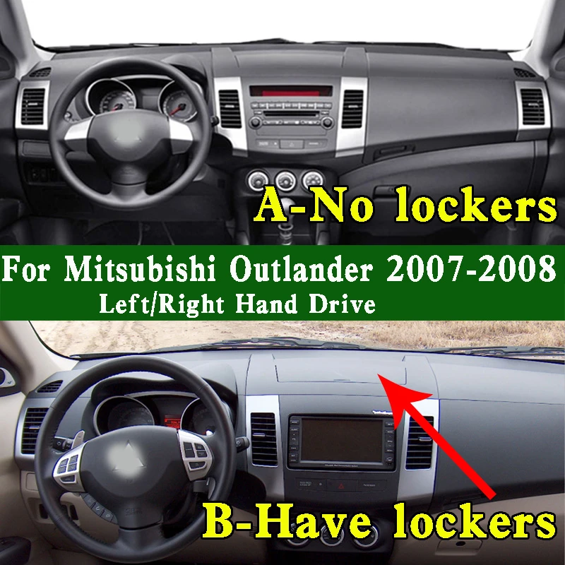 For Mitsubishi Outlander II CW5W CW6W 2007 2008 Dashmat Dashboard Cover Instrument Panel