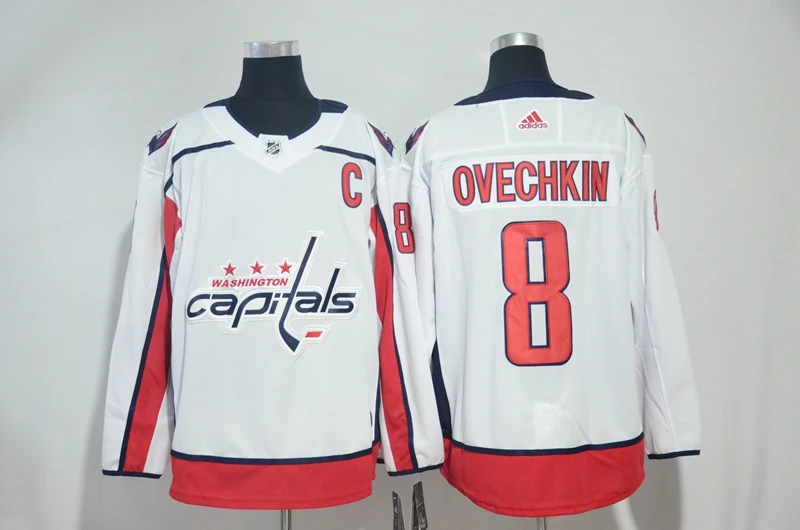 Топ A+++ Сшитый,, мужские футболки для взрослых, 8, Alex Ovechkin 77 TJ Oshie Jersey - Цвет: Черный