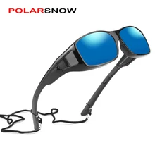 POLARSNOW, поляризационные, подходят для солнцезащитных очков, которые покрывают близорукость, очки, носить поверх солнцезащитных очков, Прямоугольная оправа с боковыми линзами