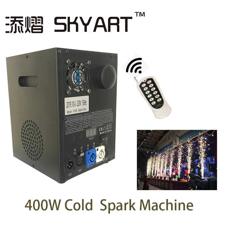 

2 Units Sparkular 1-5M DMX 512 Fountain Stage Cold Spark Machine Fireworks LCD Display Power IN/OUT Socket
