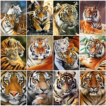 

HUACAN 5D DIY Diamond Painting Tiger Animal Full Square New Arrival Embroidery Cross Atitch Home Decor Diamond Art